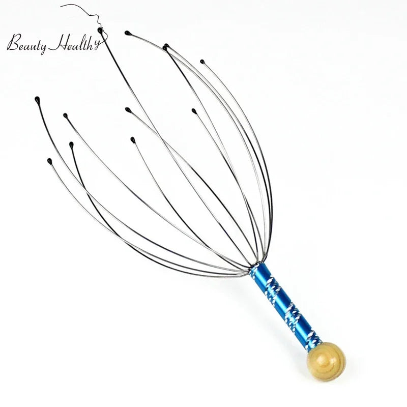 Octopus Head Massager Scalp Relaxation Relief Body Massager Remove Tension Muscle Tiredness Metal Head Massager Instrument