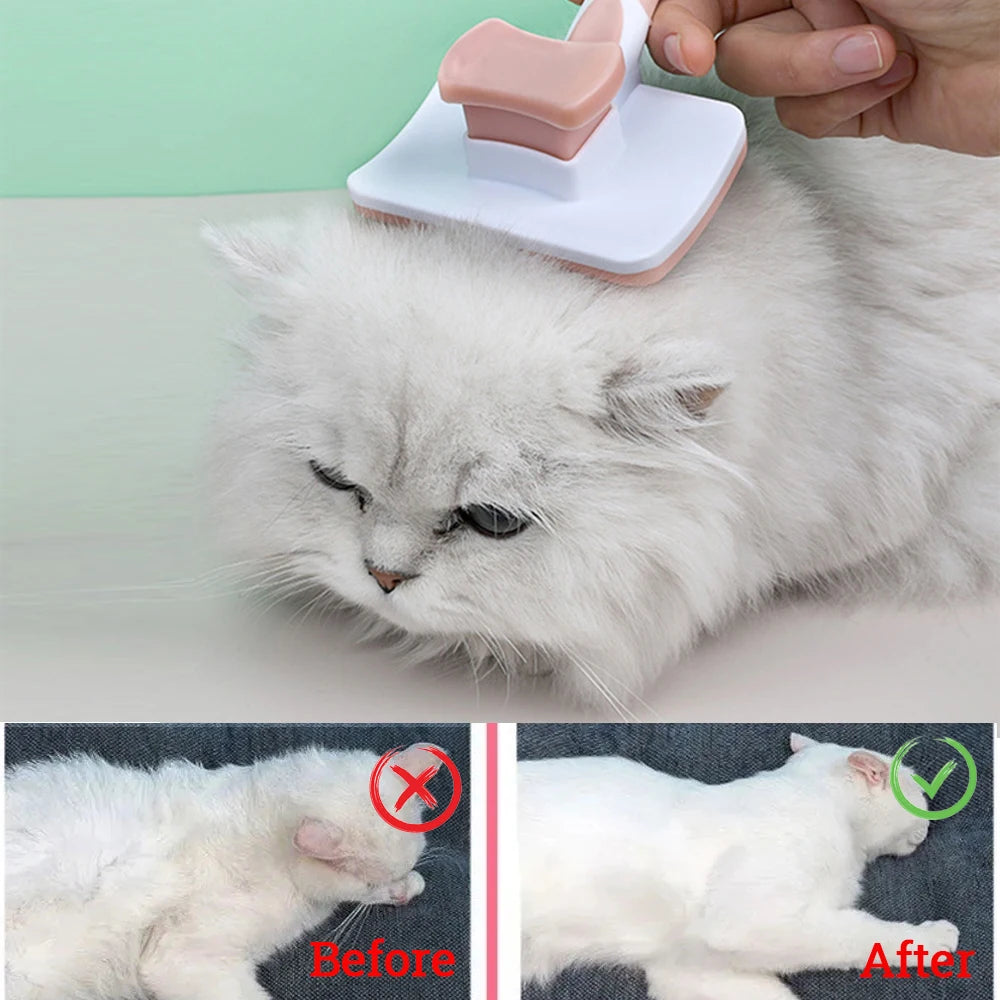 Pet Hair Shedding Comb Dog Cat Brush Grooming Long Hair Indoor Cats Brush Hair Remover Cleaning Beauty Slicker Pet Supplies