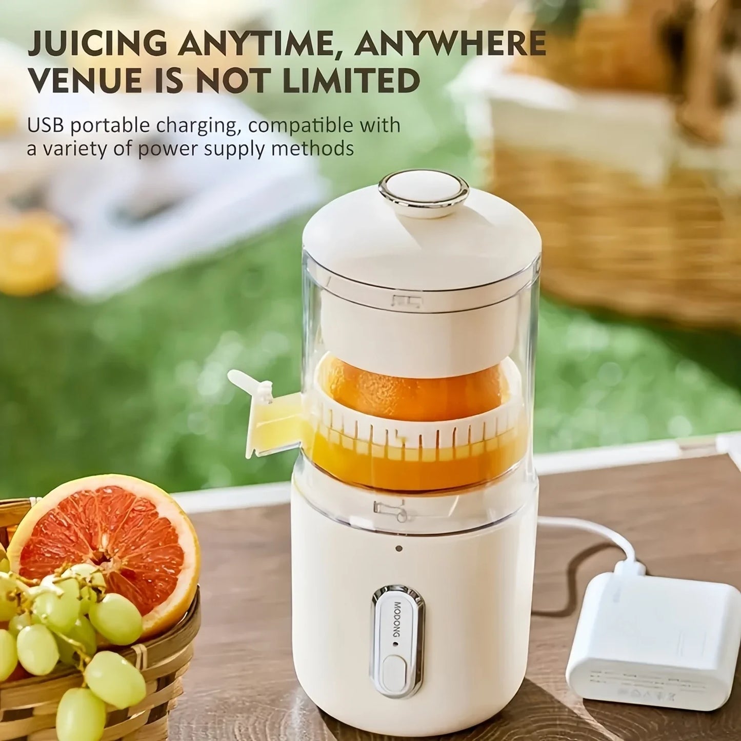 Wireless Electric Juicer Household Convenient Orange Squeezer Slow Juicer Machine USB Charge Juice Separator
