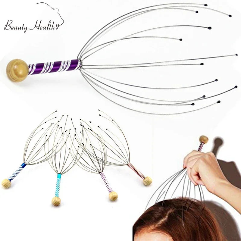 Octopus Head Massager Scalp Relaxation Relief Body Massager Remove Tension Muscle Tiredness Metal Head Massager Instrument