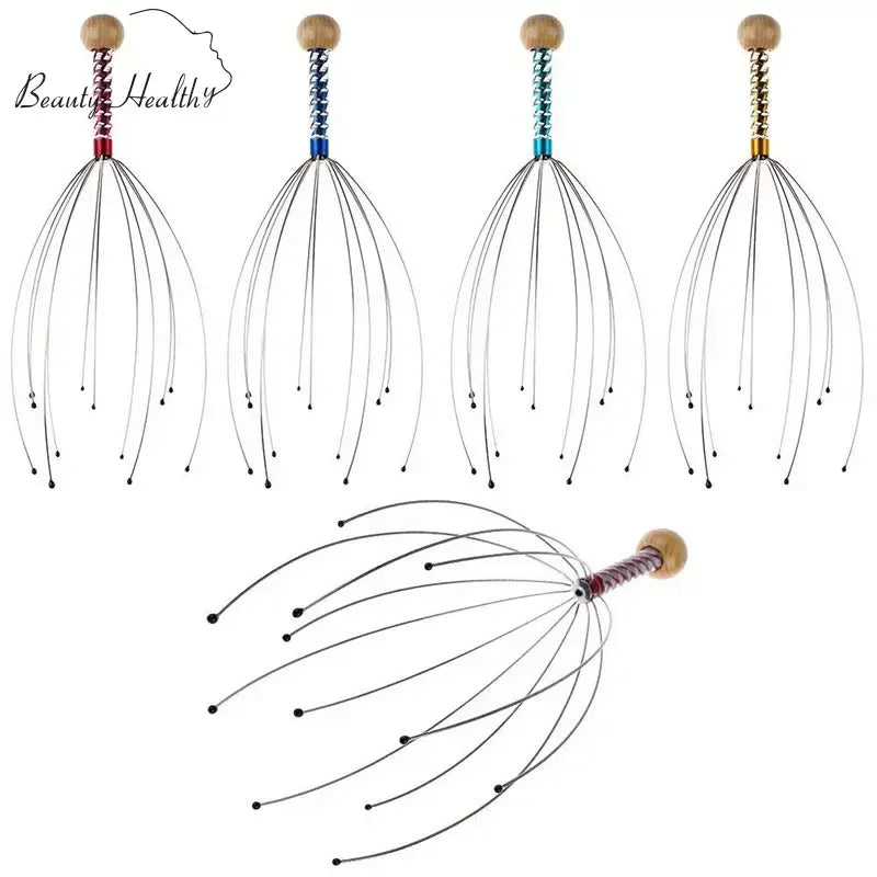 Octopus Head Massager Scalp Relaxation Relief Body Massager Remove Tension Muscle Tiredness Metal Head Massager Instrument