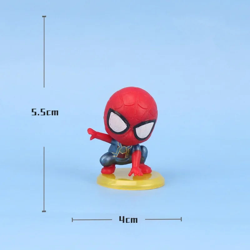 8pcs Spiderman Cartoon Figure Toys Set Superhero Anime Action Movie PVC Model Kids Toy Doll Bedroom Car Decoration Boys Gifts