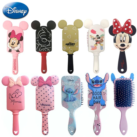 Disney Air Cushion Massage Combs Stitch Mickey Minnie Cartoon Anime Figures Hair Brush Hairdressing Tool Haircare Kids Toys Gift