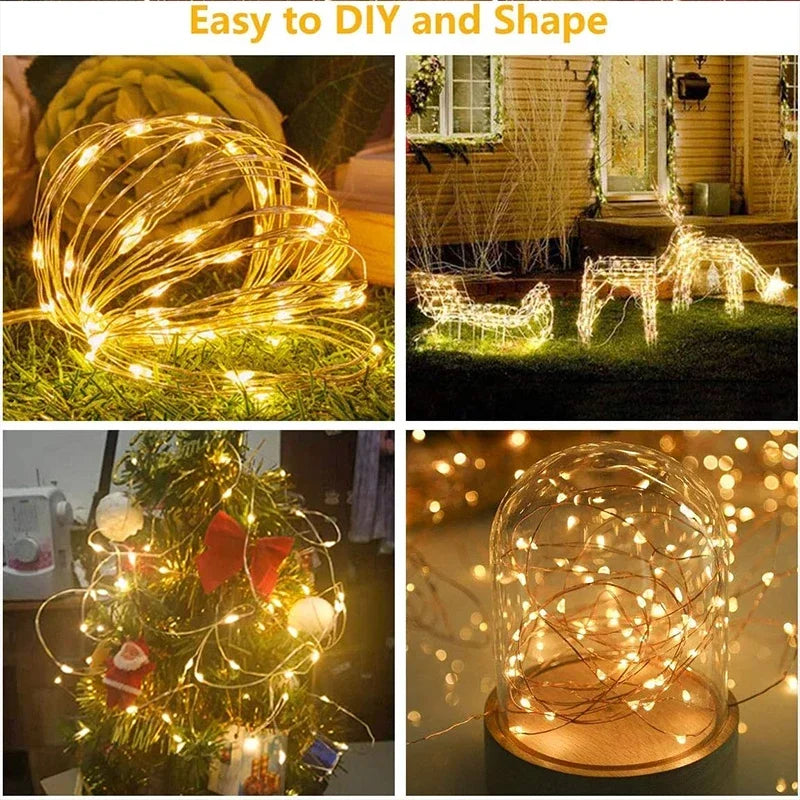 3M LED Curtain String Lights Fairy Decoration USB Holiday Garland Lamp 8 Mode For Home Garden Christmas Party New Year Wedding