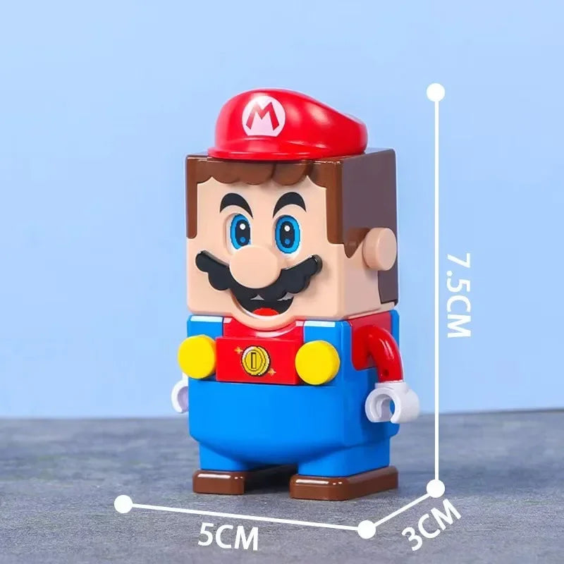 New Super Mario Bros Blocks Luigi Mini Buliding Blocks Action Toy Figures Assembly Toys Dolls Children Birthday Gifts