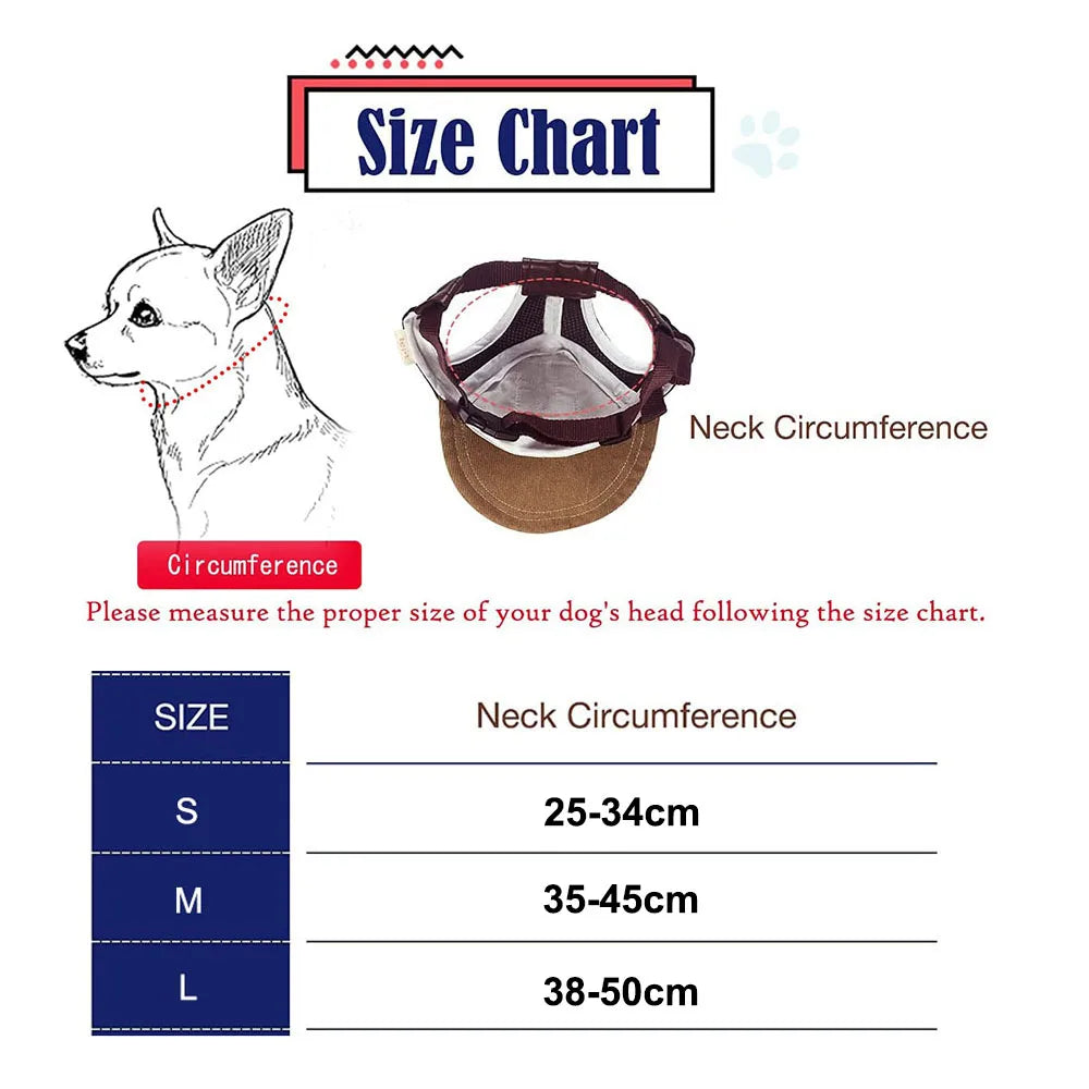Dog Hat Dog Sunscreen Hat Baseball Cap Outdoor Sports Hat with Ear Holes Adjustable Pet Hat for Small and Medium Dog Large Dogs