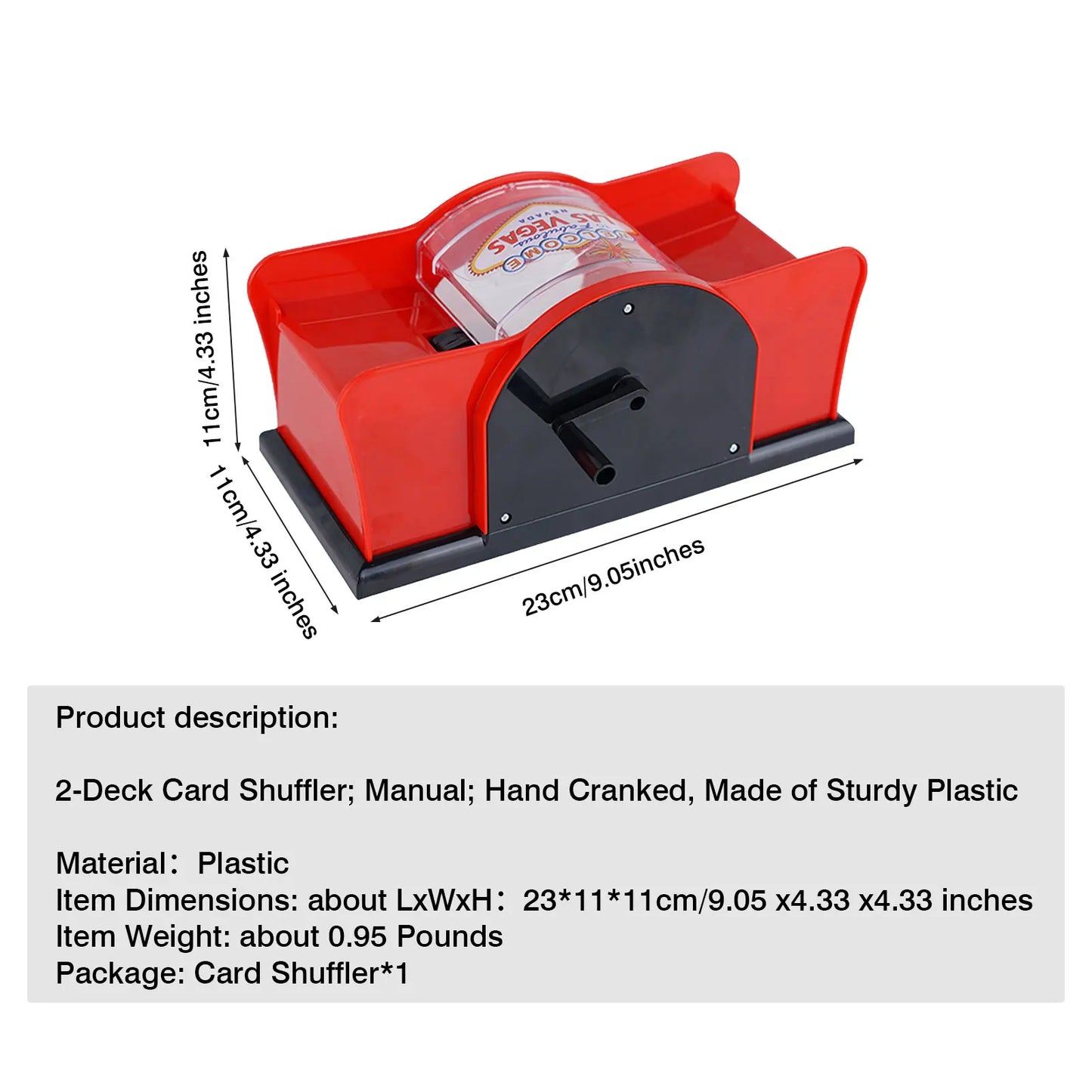 Poker Card Shuffler 23X11X11cm Board Game Hand Cranked Playing Cards Shuffler machine Funny Family Game Club Robot Card Shuffler