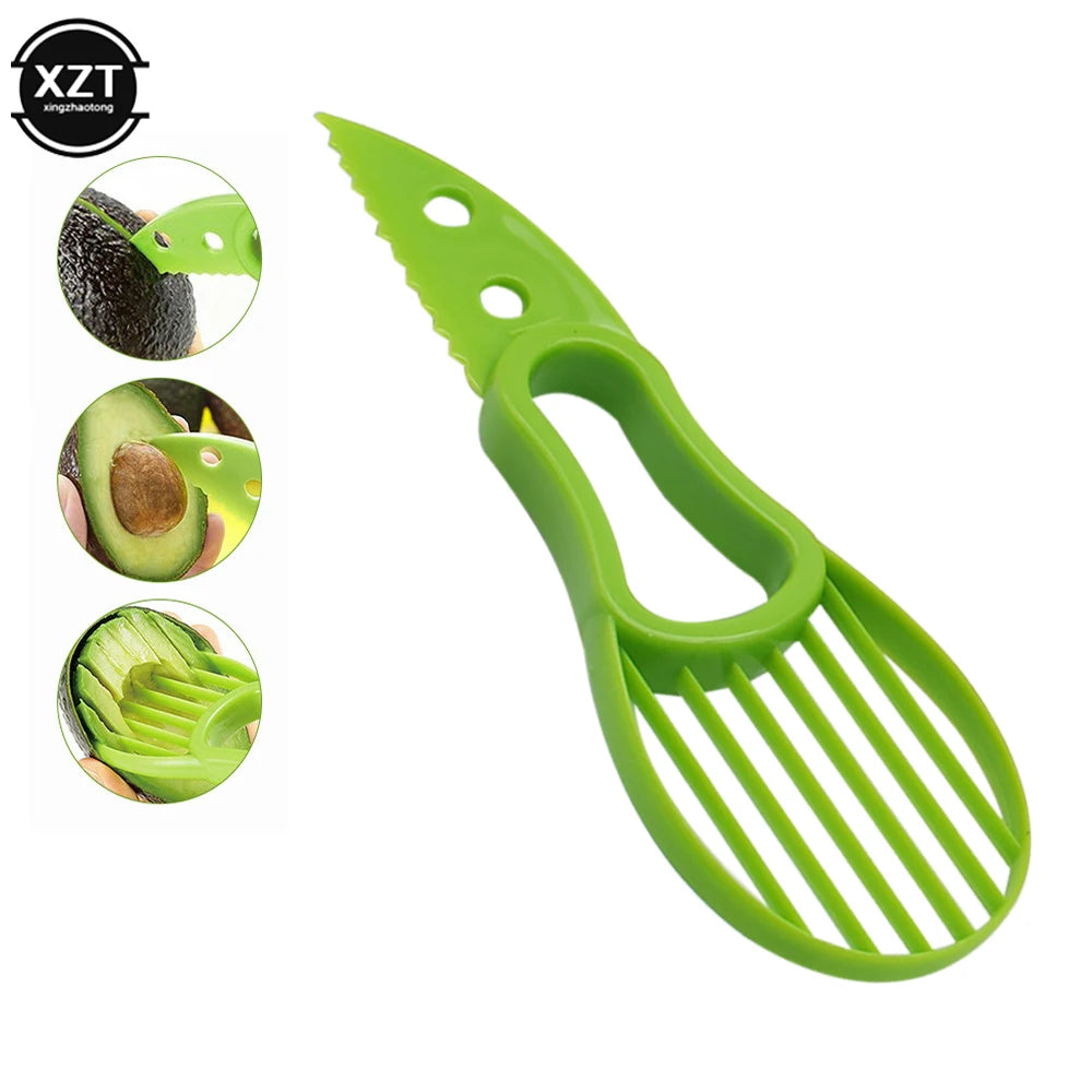 3 in 1 Avocado Cutter Plastic Knife Peeler Pitaya Kiwi Berry Fruit Avocado Slicer Pulp Flesh Separator Kitchen Tools