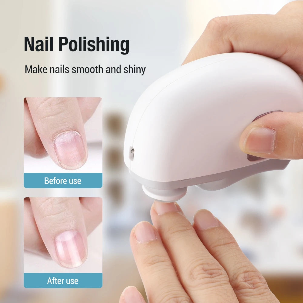 3in1 Electric Nail Clipper Automatic Nail Grinder for Children Adult Nail Polishing Trimmer USB Charging Mini Palm Manicure Tool