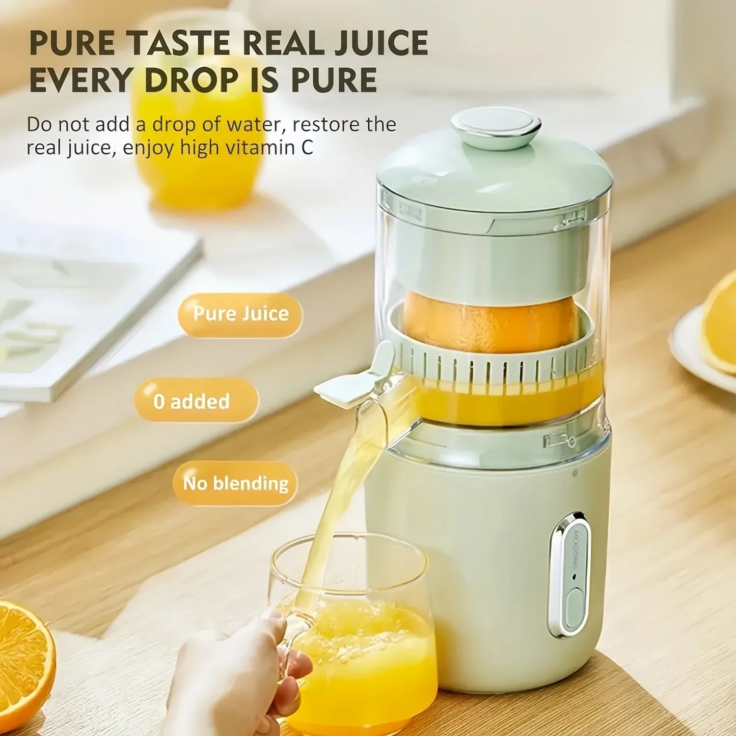 Wireless Electric Juicer Household Convenient Orange Squeezer Slow Juicer Machine USB Charge Juice Separator