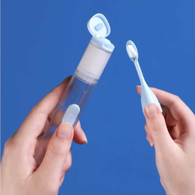 Portable Folding Toothbrush Travel Toothbrush Set Creative Tooth Clean Tools Can Hold Toothpaste