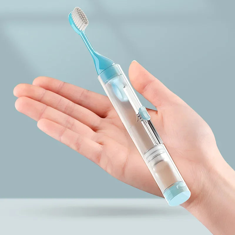 Portable Folding Toothbrush Travel Toothbrush Set Creative Tooth Clean Tools Can Hold Toothpaste