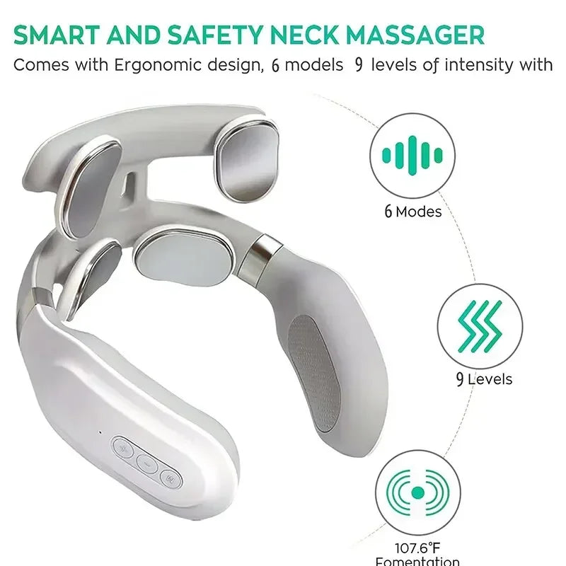 Neck Massage Machines Intelligent Electric, Rechargeable, Heating, Hot Pressing, Magnetic Pulse Neck Massage Instrument