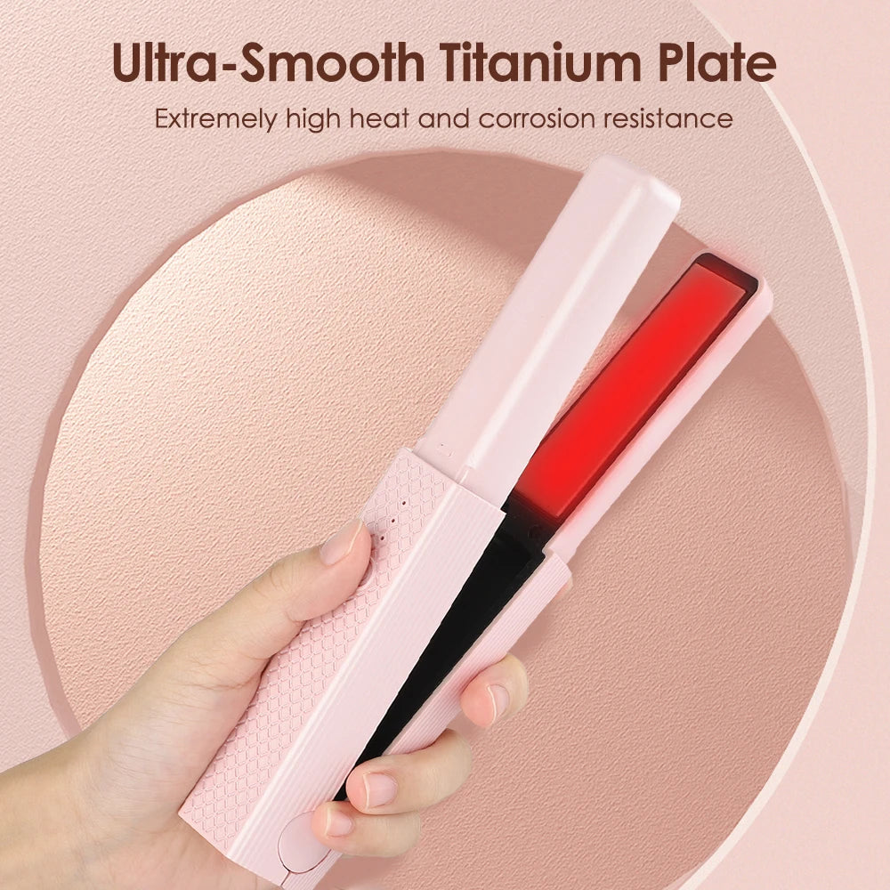 Wireless Hair Straightener Iron Dual-purpose Straight Splint Hair Ourmaline Ceramic Heating Plate Curling Hair Splint Bangs