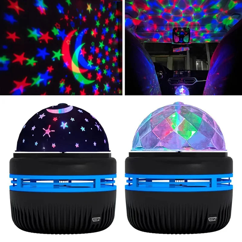 LED Starry Galaxy Projector Night Light Rotating Star Moon Lamp Bedroom Aurora Projector Light Atmosphere Decor Lamps Gift Light