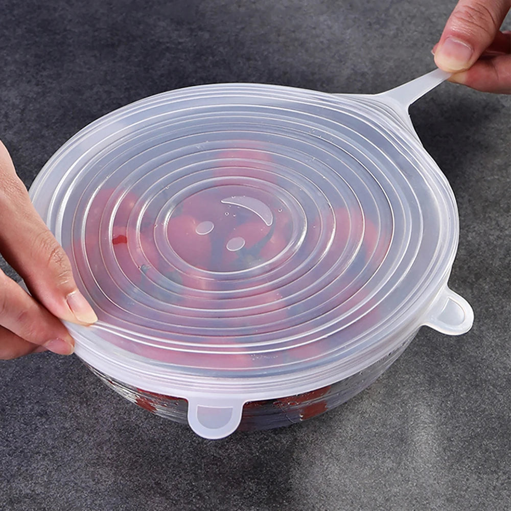 6Pcs Silicone Elastic Cover Universal Food Packaging