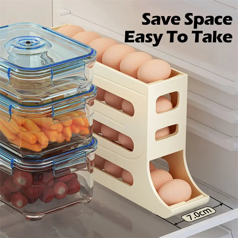 Refrigerator Egg Storage Box Rolling Kitchen