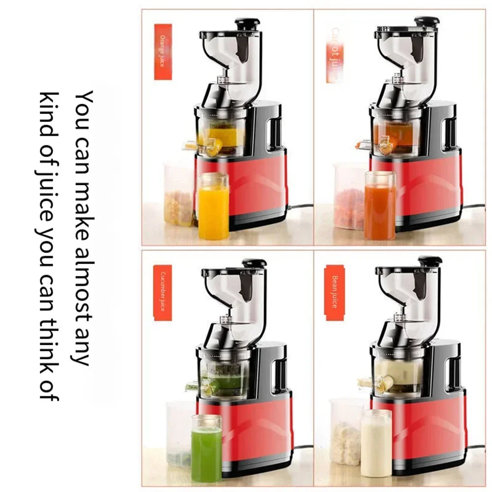 Compact Slow Masticating Juicer machines 7 inch Large Feed Chute, Easy to Clean, BPA Free, 500W Cold Press Juicer machine