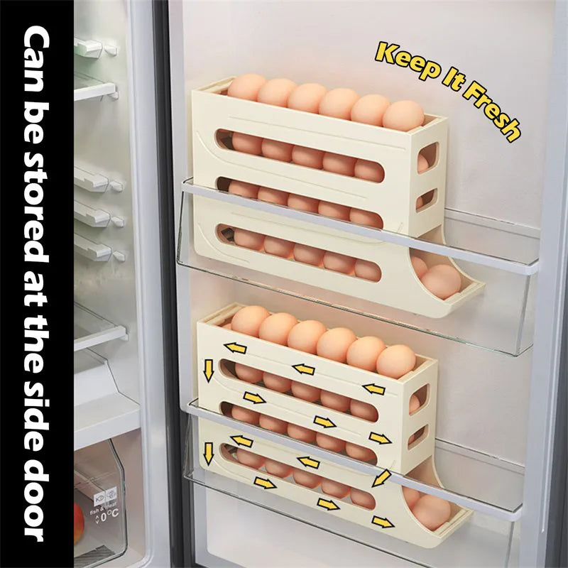 Refrigerator Egg Storage Box Rolling Kitchen