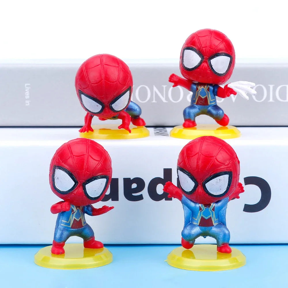 8pcs Spiderman Cartoon Figure Toys Set Superhero Anime Action Movie PVC Model Kids Toy Doll Bedroom Car Decoration Boys Gifts