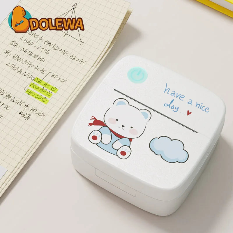 Mini Printer Portable Printer Thermal Printing Sticker Wireless Inkless Pocket Printer Self-adhesive Label 1200mAh