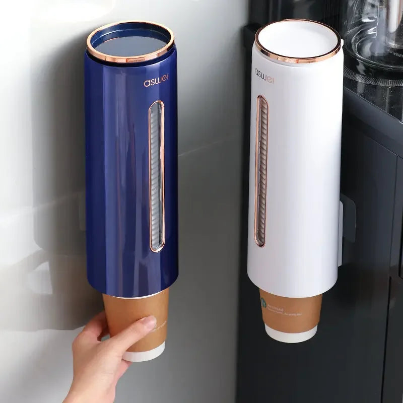 Disposable Paper Cup Dispenser Wall-mounted Plastic Water Dispenser Water Cup Holder Container Paper Cup Frame Home Organizer