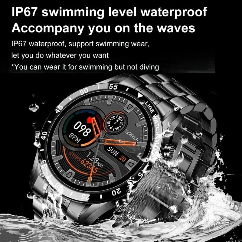 Smart Watch Men Full Circle Touch Screen Bluetooth Call Men Smartwatch Waterproof Sport Activity Fitness