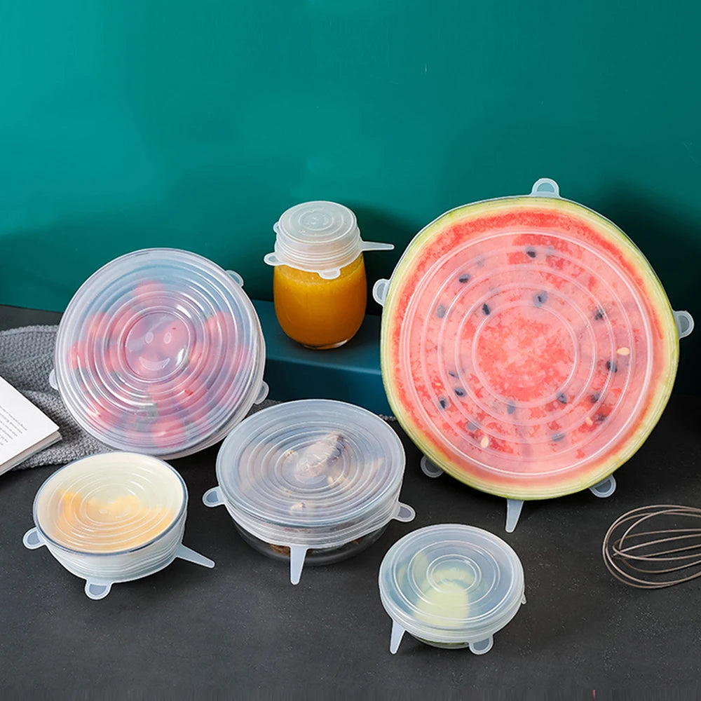 6Pcs Silicone Elastic Cover Universal Food Packaging
