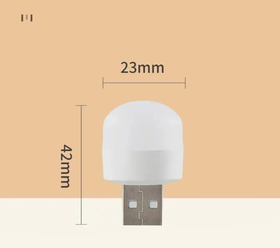 50-1PCS USB Night Light Mini LED Night Light USB Plug Lamp Power Bank Charging USB Book Lights Round Reading Eye Protection Lamp