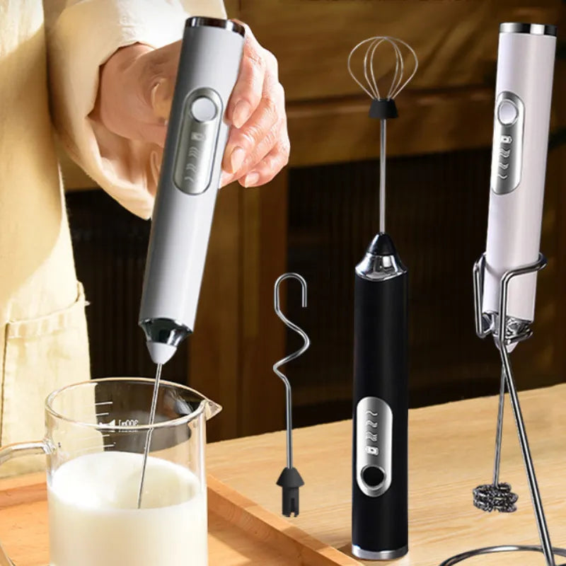 Wireless Electric Milk Frother Whisk Egg Beater USB Rechargeable Handheld Coffee Blender Milk Shaker Mixer Foamer Food Blender