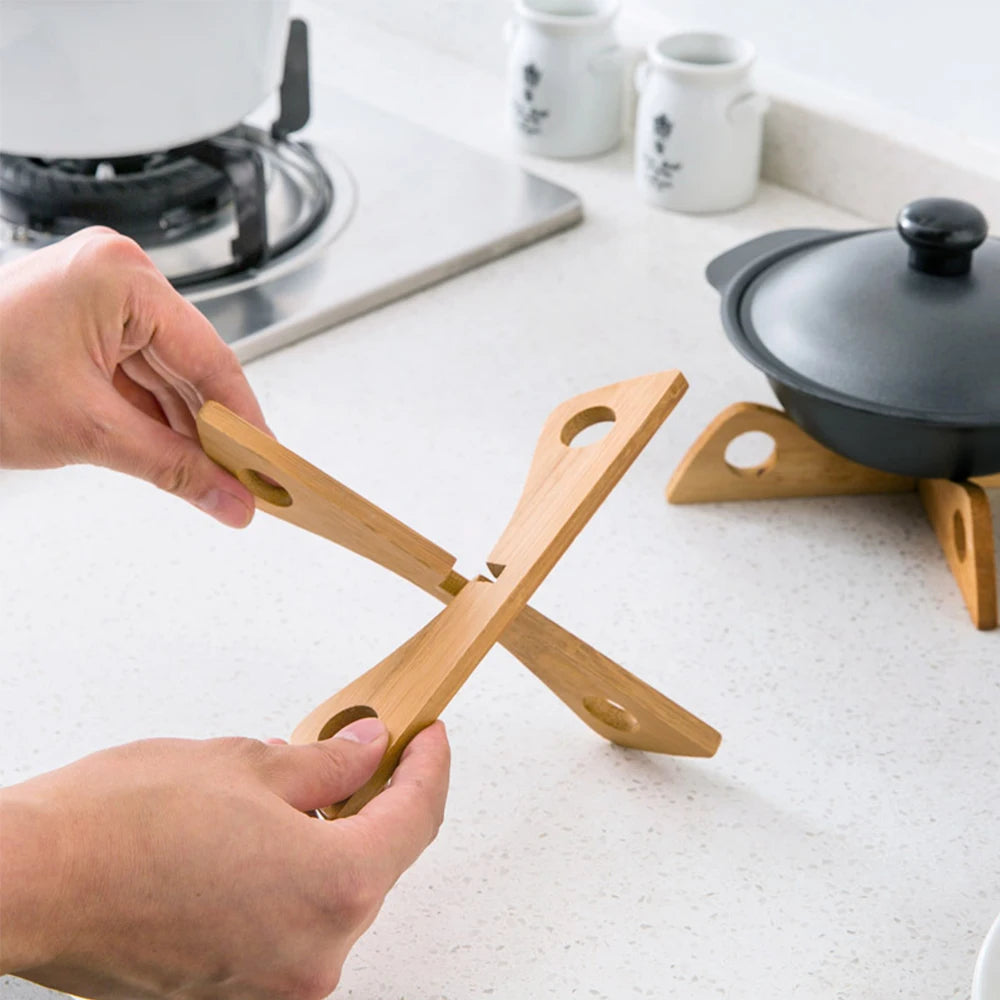 Bamboo Cross Pot Stand