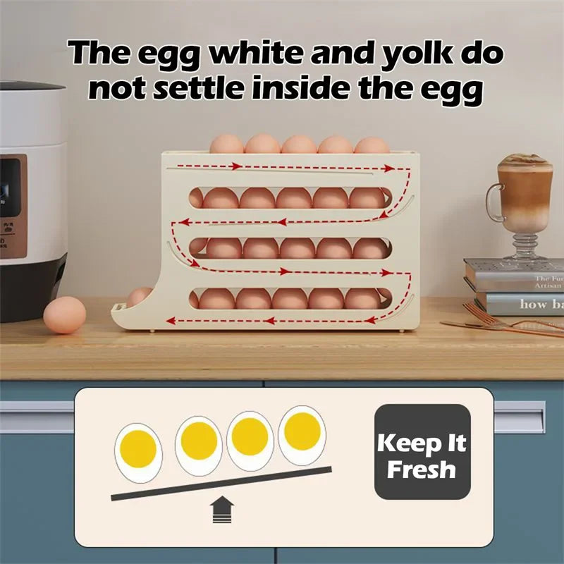 Refrigerator Egg Storage Box Rolling Kitchen