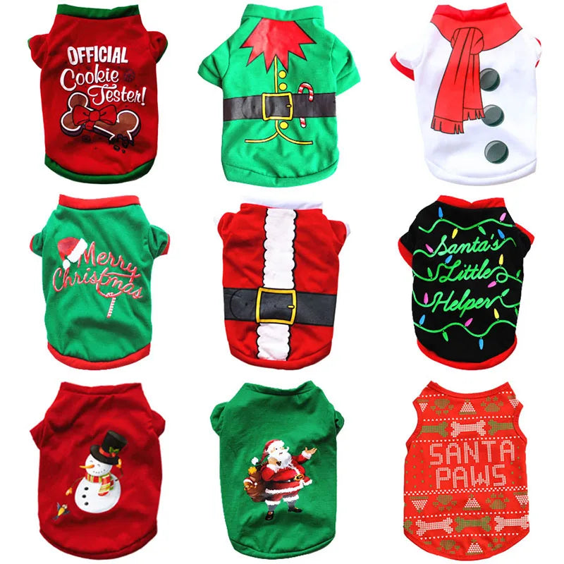 Christmas Dog Clothes New Year Pets Dogs Clothing For Small Medium Dogs Costume Chihuahua Pet Shirt Warm Dog Clothing Yorkshire