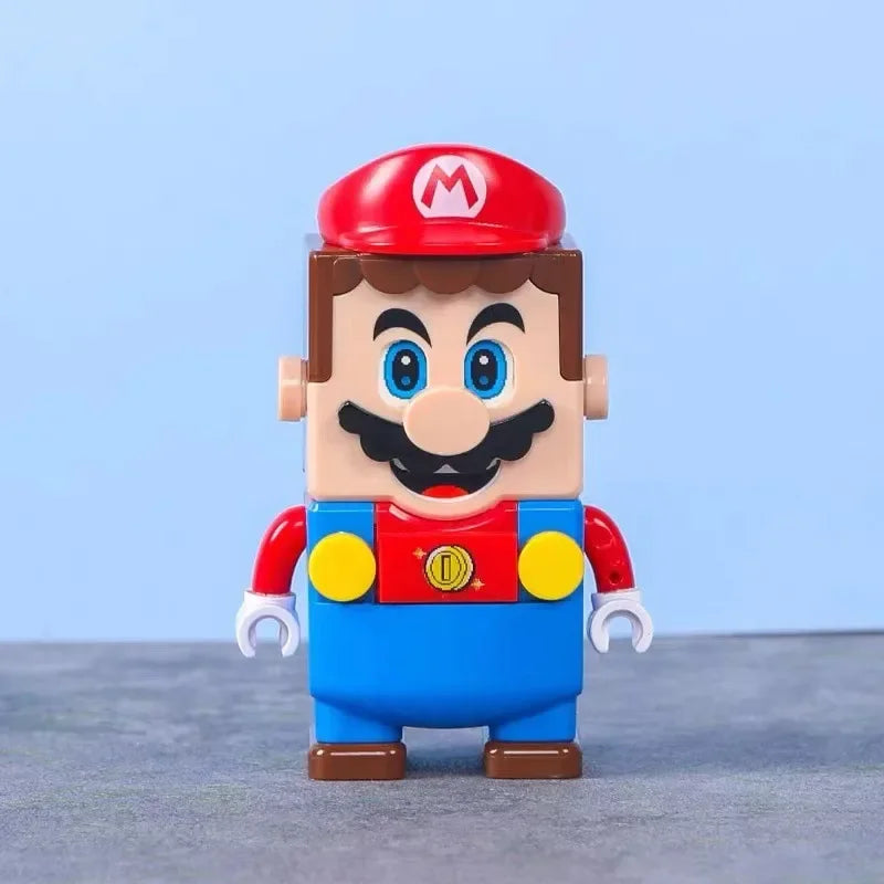 New Super Mario Bros Blocks Luigi Mini Buliding Blocks Action Toy Figures Assembly Toys Dolls Children Birthday Gifts